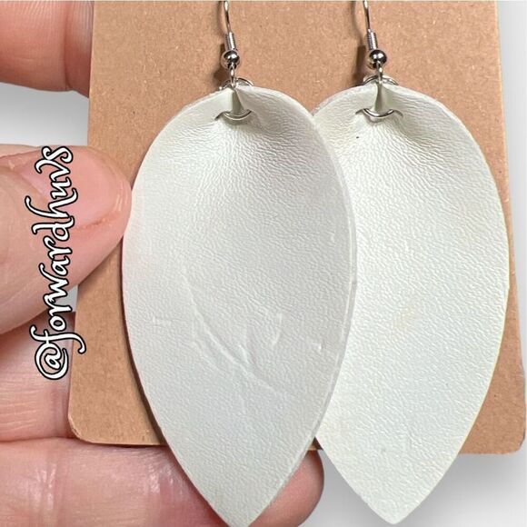 Bundle Sale 3 for $15 | (3) Three Pair Faux Leather Leaf Dangle Earrings - Picture 3 of 6